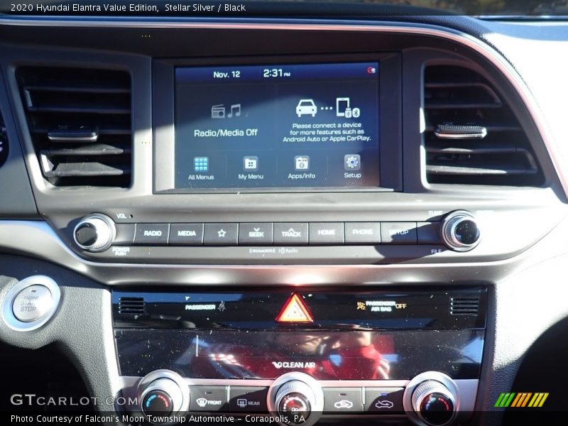 Stellar Silver / Black 2020 Hyundai Elantra Value Edition