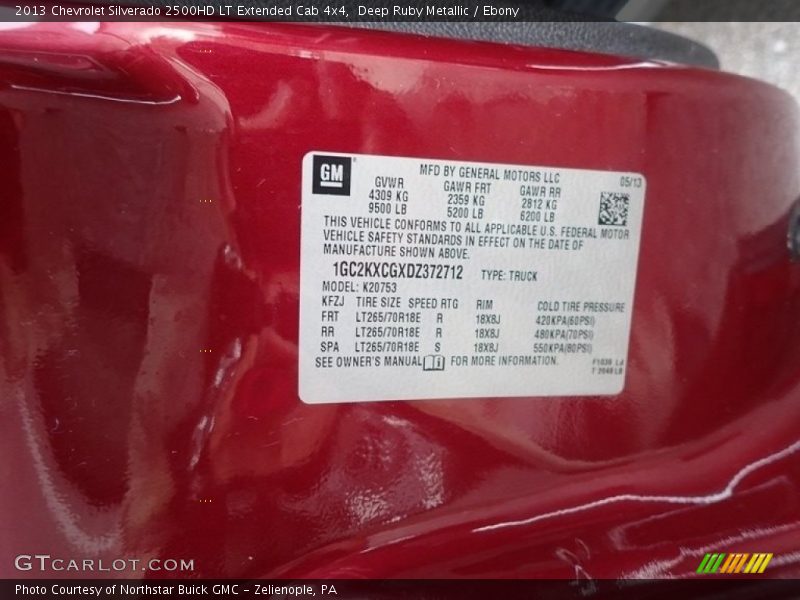 Deep Ruby Metallic / Ebony 2013 Chevrolet Silverado 2500HD LT Extended Cab 4x4