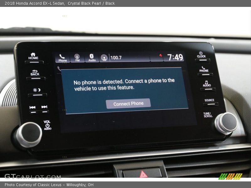 Crystal Black Pearl / Black 2018 Honda Accord EX-L Sedan