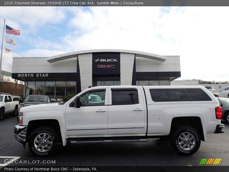 Summit White / Cocoa/Dune 2015 Chevrolet Silverado 2500HD LTZ Crew Cab 4x4