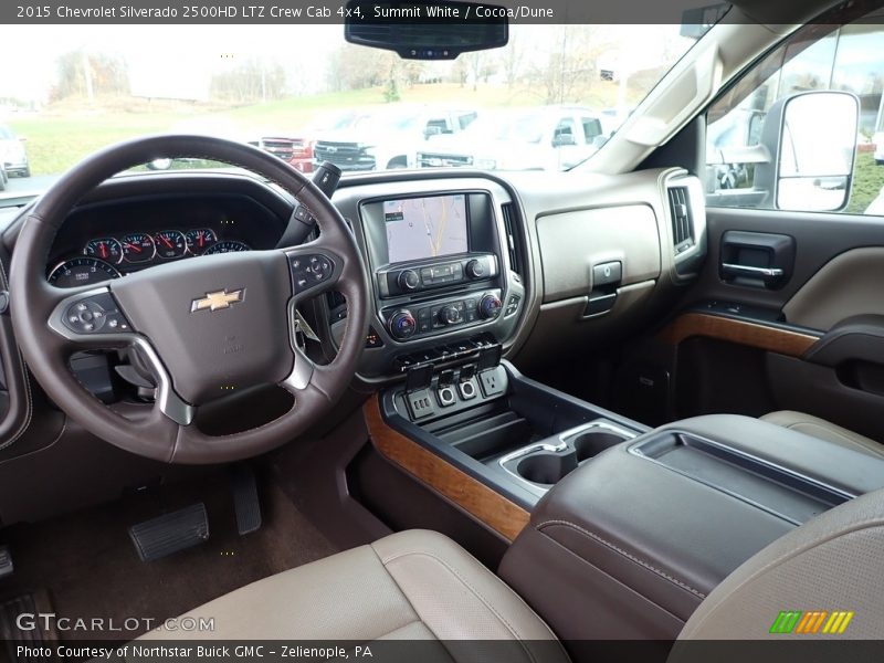 Summit White / Cocoa/Dune 2015 Chevrolet Silverado 2500HD LTZ Crew Cab 4x4