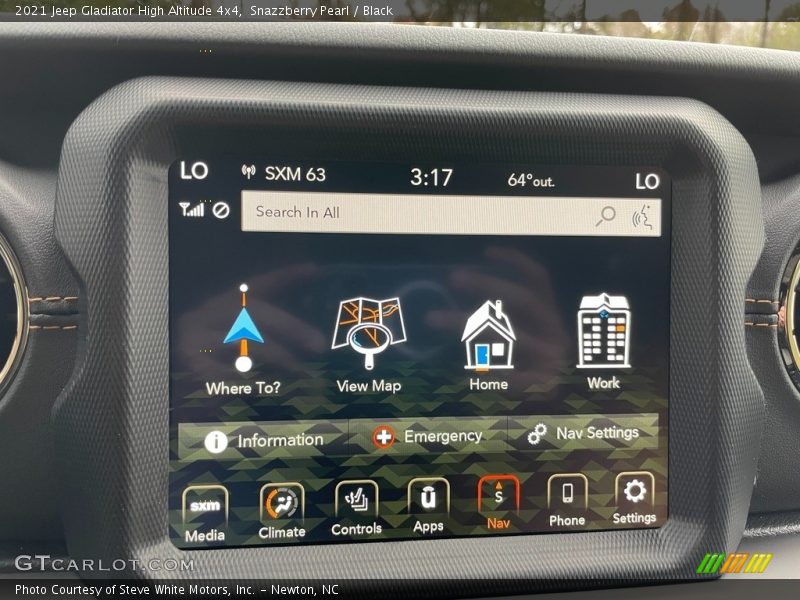 Controls of 2021 Gladiator High Altitude 4x4
