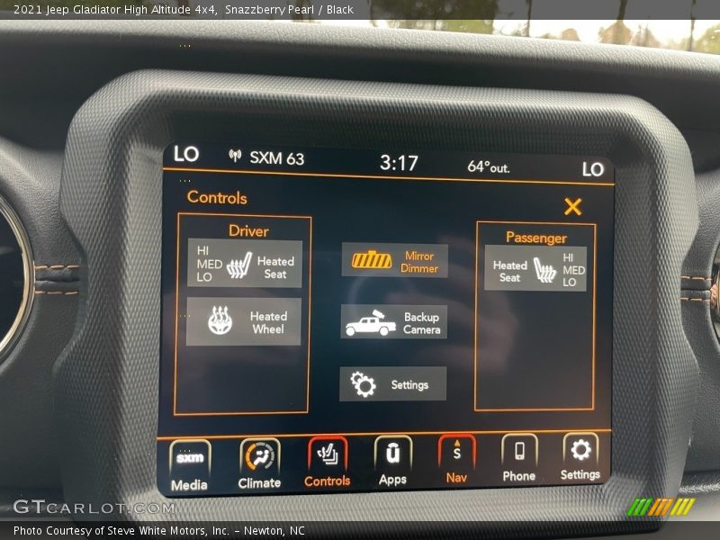 Controls of 2021 Gladiator High Altitude 4x4