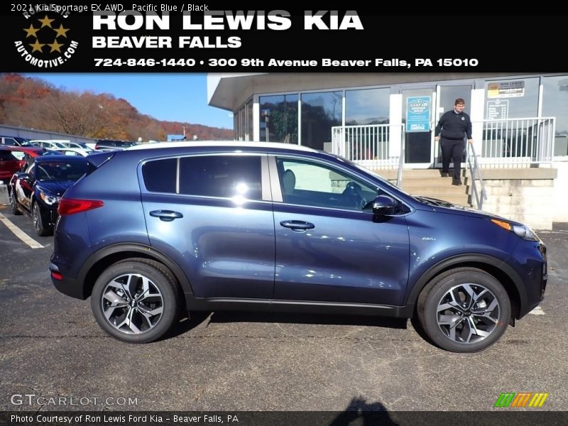 Pacific Blue / Black 2021 Kia Sportage EX AWD