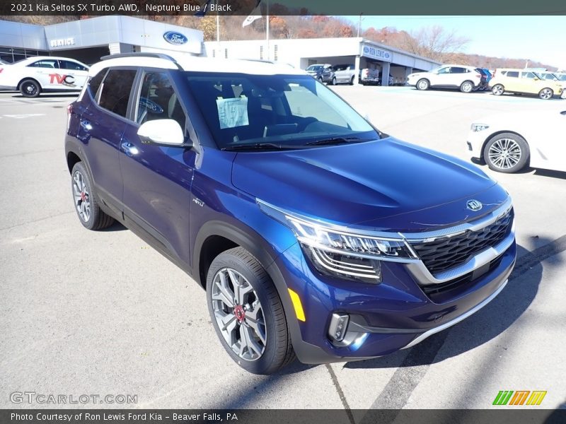 Neptune Blue / Black 2021 Kia Seltos SX Turbo AWD
