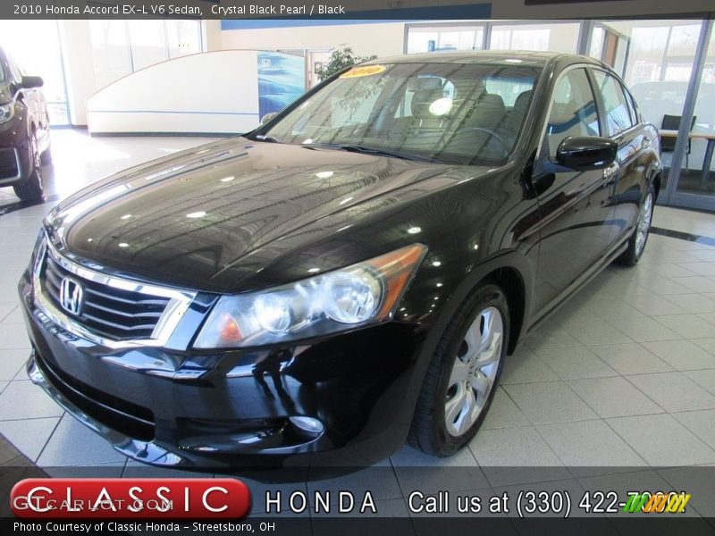 Crystal Black Pearl / Black 2010 Honda Accord EX-L V6 Sedan