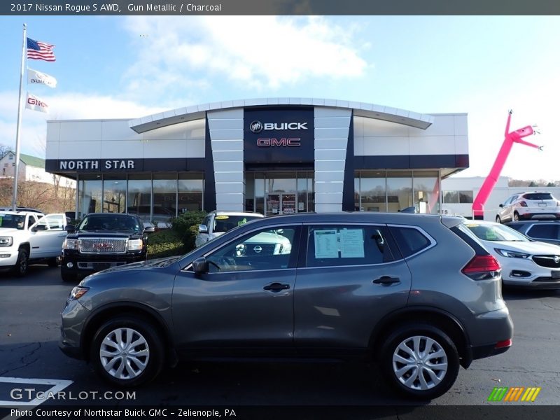 Gun Metallic / Charcoal 2017 Nissan Rogue S AWD