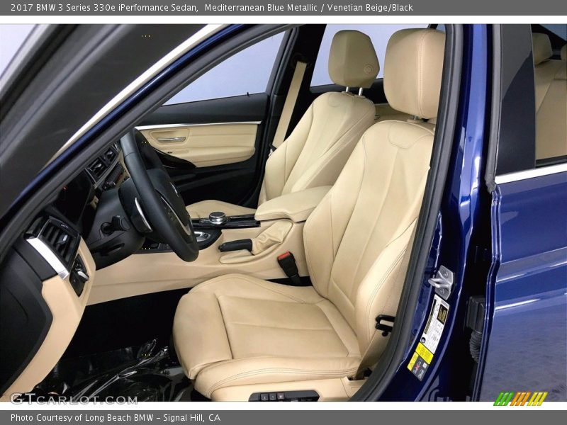 Mediterranean Blue Metallic / Venetian Beige/Black 2017 BMW 3 Series 330e iPerfomance Sedan
