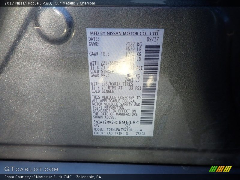Gun Metallic / Charcoal 2017 Nissan Rogue S AWD