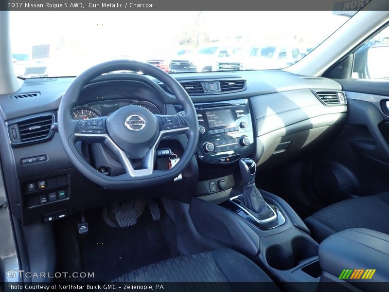 Gun Metallic / Charcoal 2017 Nissan Rogue S AWD