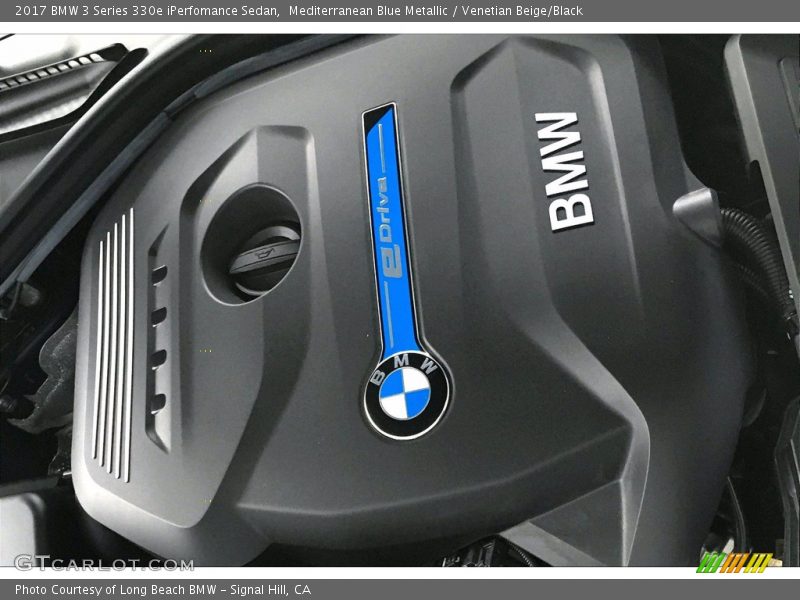 Mediterranean Blue Metallic / Venetian Beige/Black 2017 BMW 3 Series 330e iPerfomance Sedan