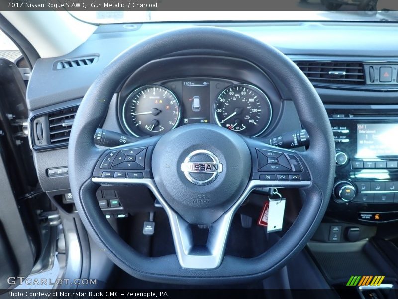 Gun Metallic / Charcoal 2017 Nissan Rogue S AWD