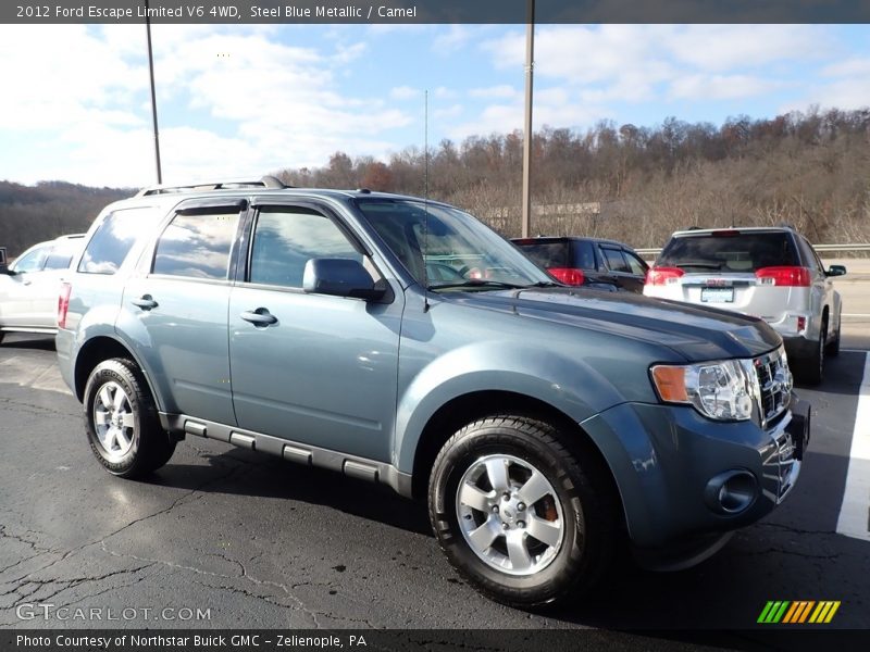 Steel Blue Metallic / Camel 2012 Ford Escape Limited V6 4WD