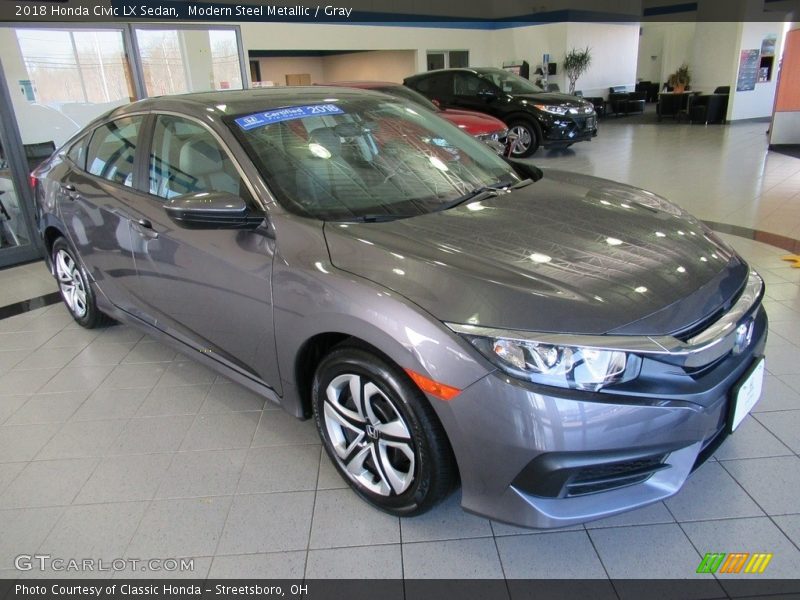 Modern Steel Metallic / Gray 2018 Honda Civic LX Sedan