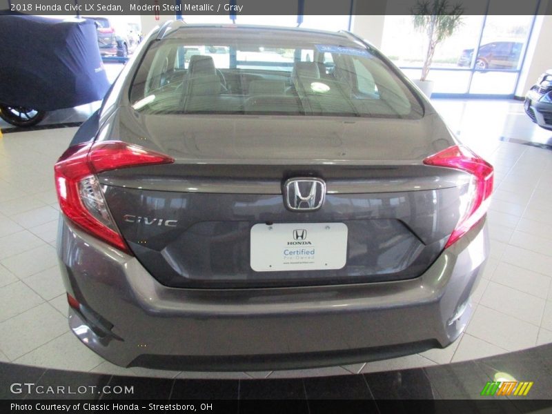 Modern Steel Metallic / Gray 2018 Honda Civic LX Sedan