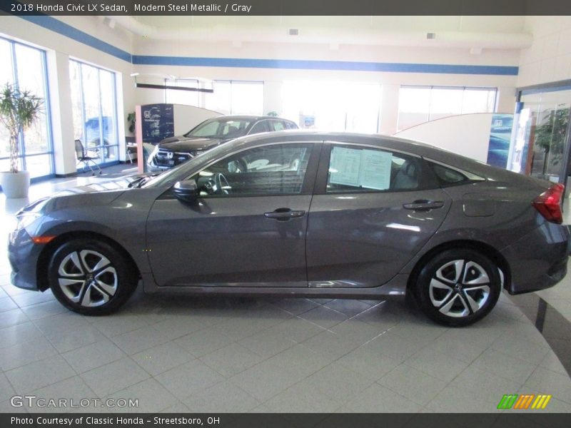 Modern Steel Metallic / Gray 2018 Honda Civic LX Sedan
