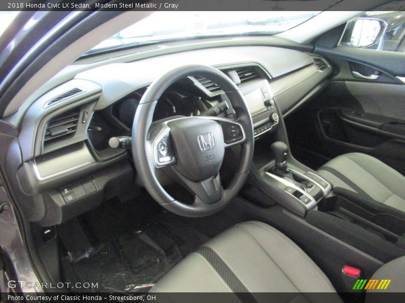 Modern Steel Metallic / Gray 2018 Honda Civic LX Sedan