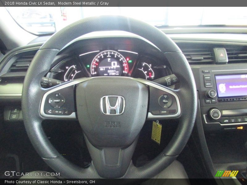Modern Steel Metallic / Gray 2018 Honda Civic LX Sedan
