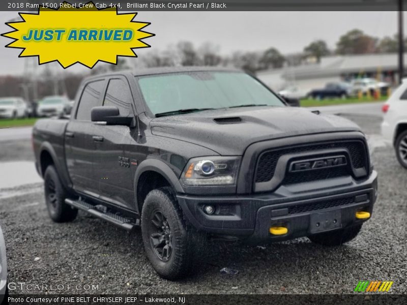 Brilliant Black Crystal Pearl / Black 2018 Ram 1500 Rebel Crew Cab 4x4