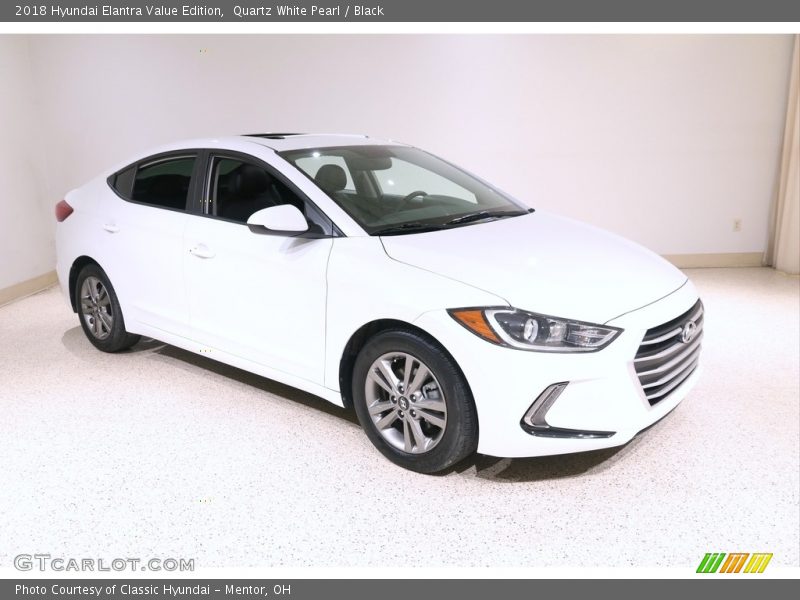 Quartz White Pearl / Black 2018 Hyundai Elantra Value Edition