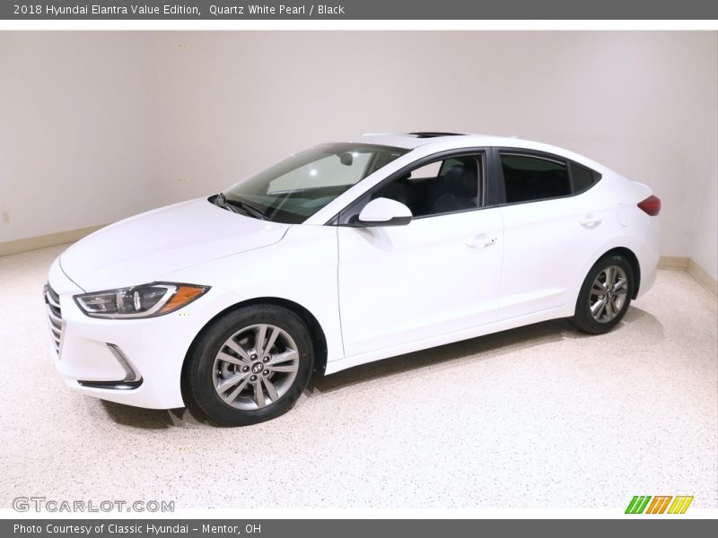 Quartz White Pearl / Black 2018 Hyundai Elantra Value Edition