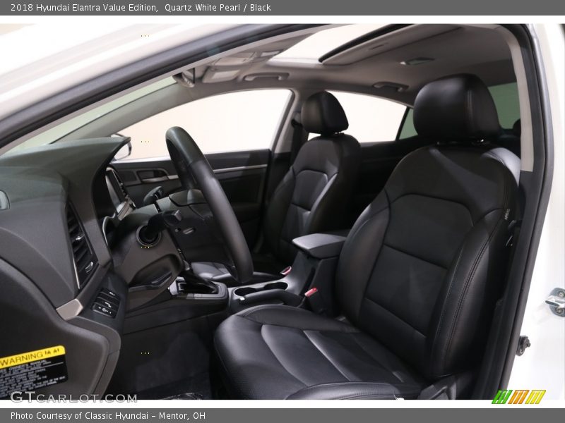 Quartz White Pearl / Black 2018 Hyundai Elantra Value Edition
