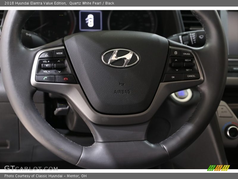 Quartz White Pearl / Black 2018 Hyundai Elantra Value Edition