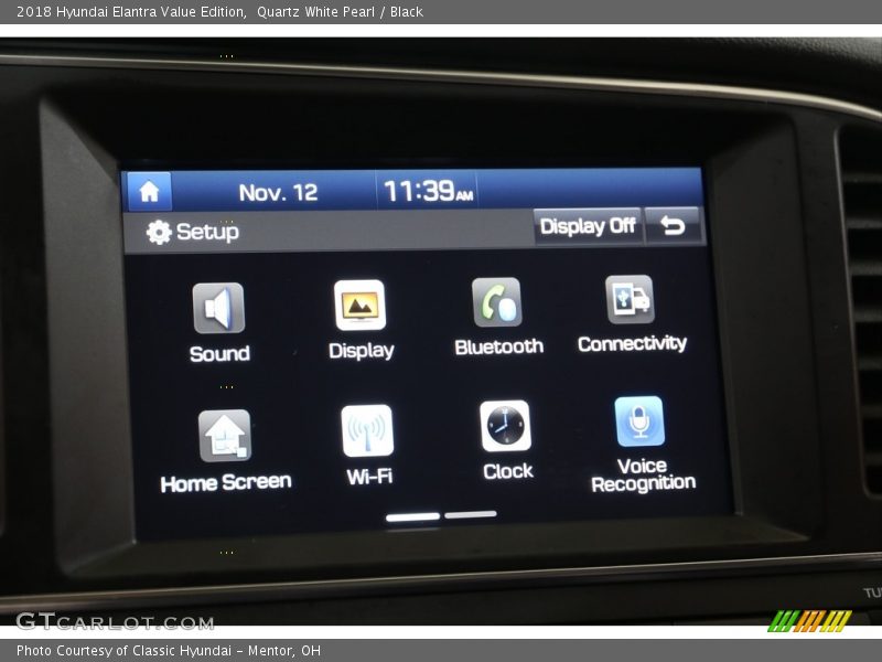 Quartz White Pearl / Black 2018 Hyundai Elantra Value Edition