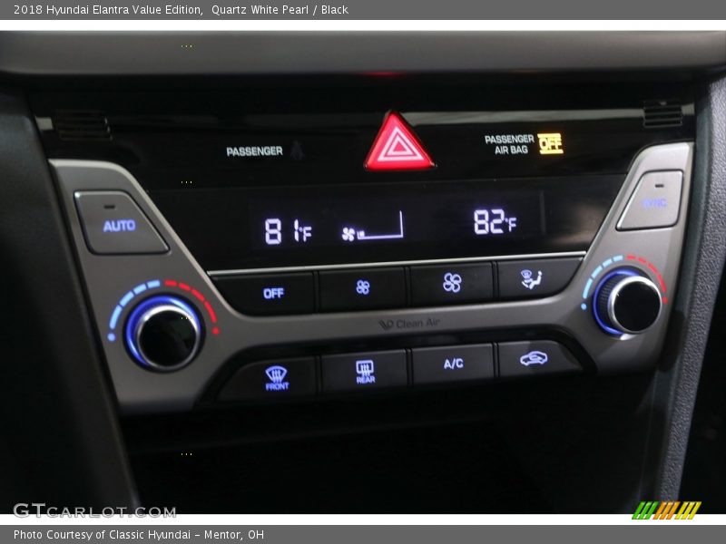 Quartz White Pearl / Black 2018 Hyundai Elantra Value Edition