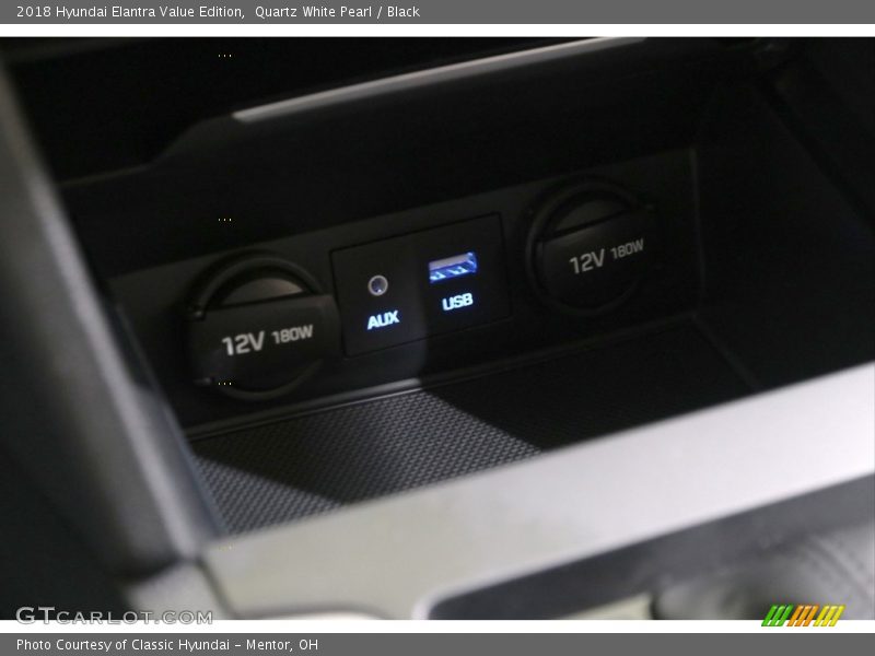 Quartz White Pearl / Black 2018 Hyundai Elantra Value Edition