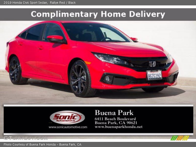 Rallye Red / Black 2019 Honda Civic Sport Sedan