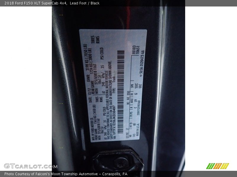 Lead Foot / Black 2018 Ford F150 XLT SuperCab 4x4