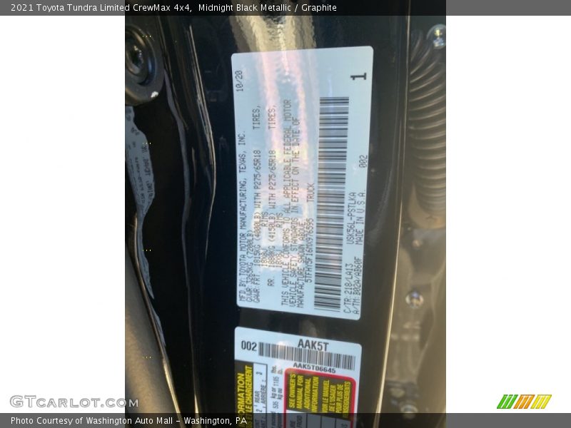 Midnight Black Metallic / Graphite 2021 Toyota Tundra Limited CrewMax 4x4