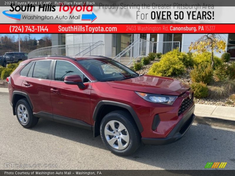 Ruby Flare Pearl / Black 2021 Toyota RAV4 LE AWD