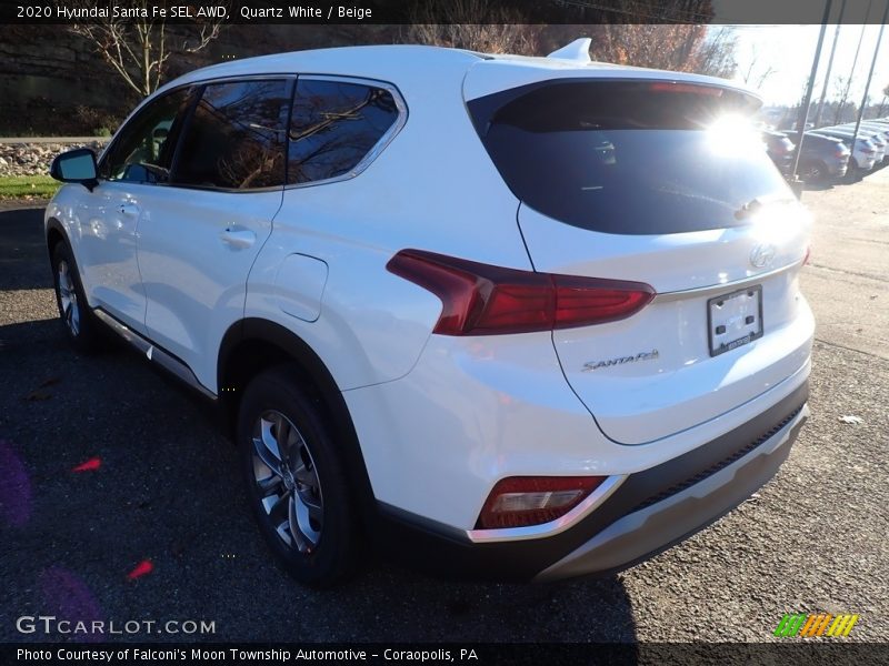 Quartz White / Beige 2020 Hyundai Santa Fe SEL AWD