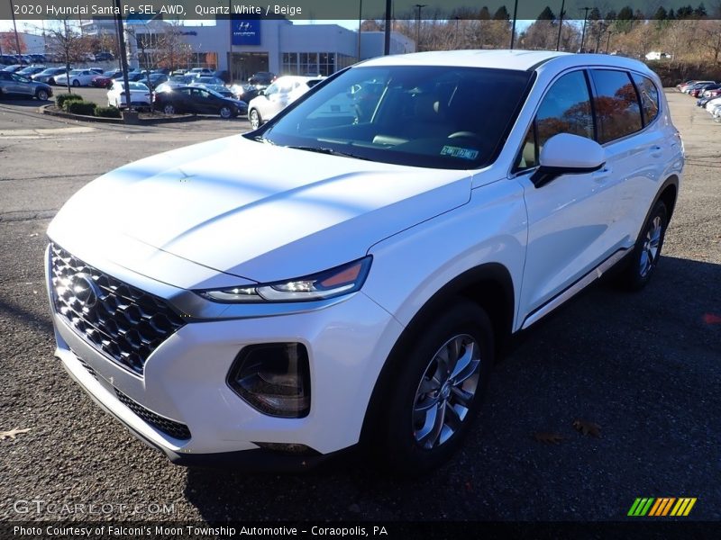 Quartz White / Beige 2020 Hyundai Santa Fe SEL AWD