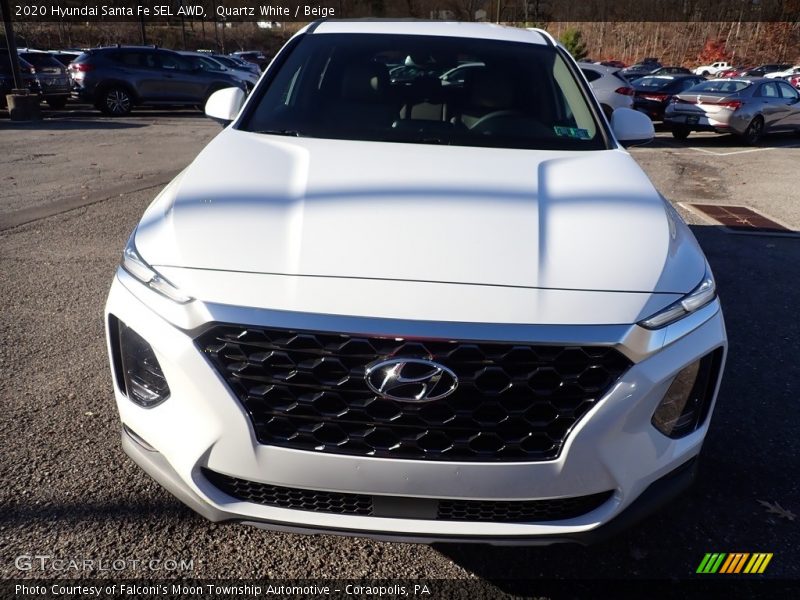 Quartz White / Beige 2020 Hyundai Santa Fe SEL AWD