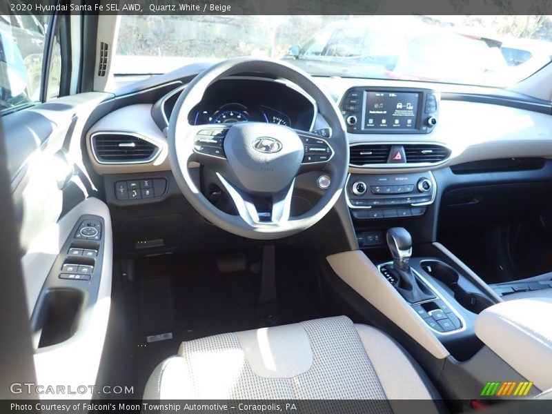 Quartz White / Beige 2020 Hyundai Santa Fe SEL AWD