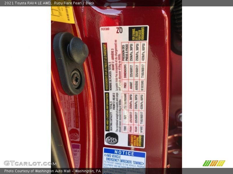 Ruby Flare Pearl / Black 2021 Toyota RAV4 LE AWD