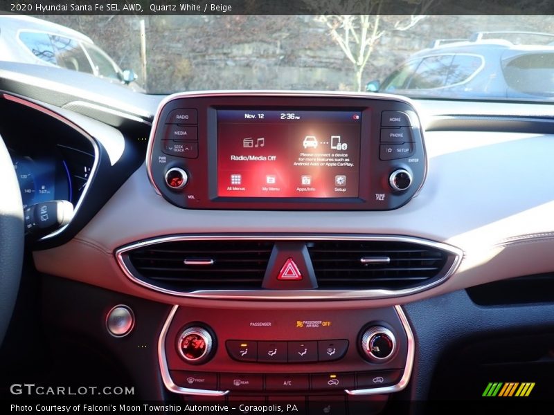 Quartz White / Beige 2020 Hyundai Santa Fe SEL AWD