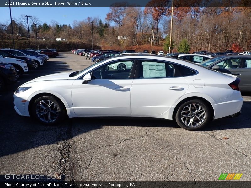 Hyper White / Black 2021 Hyundai Sonata SEL