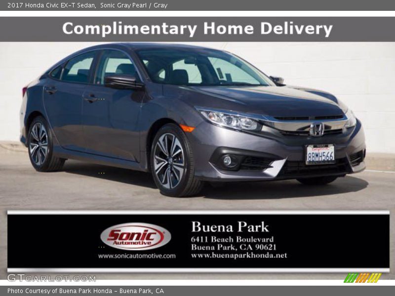 Sonic Gray Pearl / Gray 2017 Honda Civic EX-T Sedan