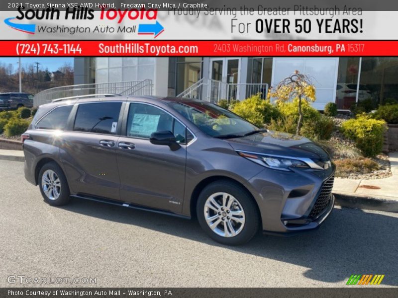 Predawn Gray Mica / Graphite 2021 Toyota Sienna XSE AWD Hybrid