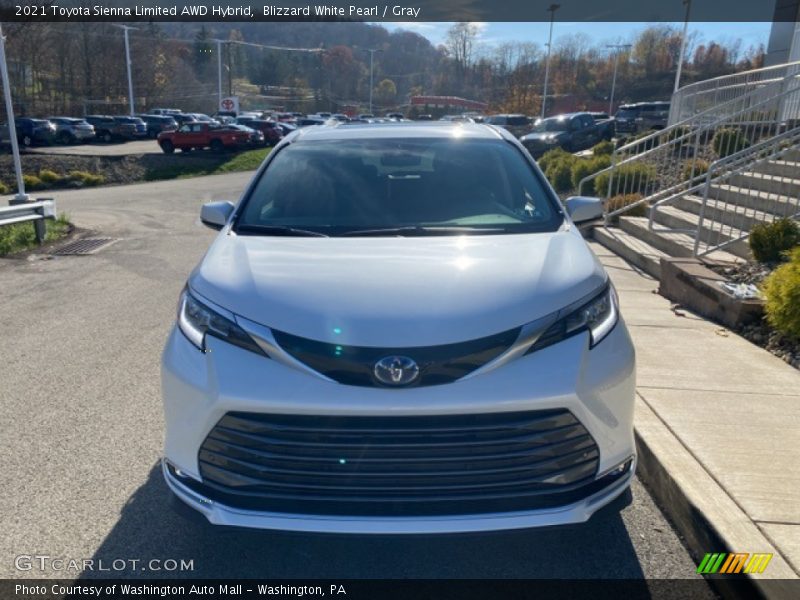 Blizzard White Pearl / Gray 2021 Toyota Sienna Limited AWD Hybrid