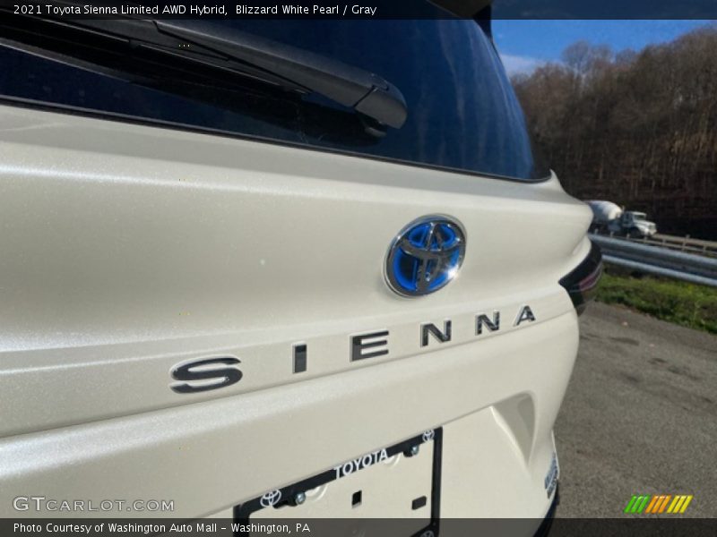 Blizzard White Pearl / Gray 2021 Toyota Sienna Limited AWD Hybrid