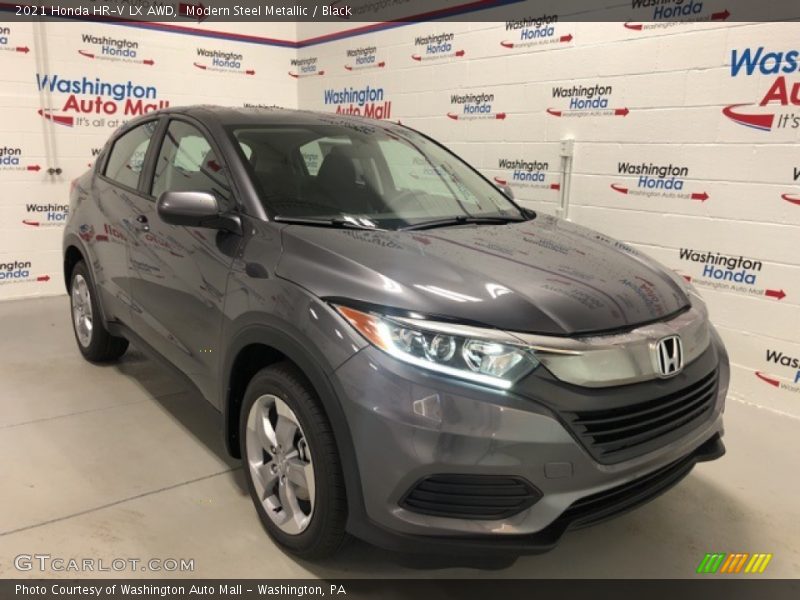 Modern Steel Metallic / Black 2021 Honda HR-V LX AWD