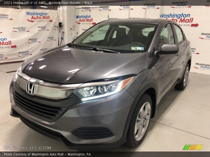 Modern Steel Metallic / Black 2021 Honda HR-V LX AWD