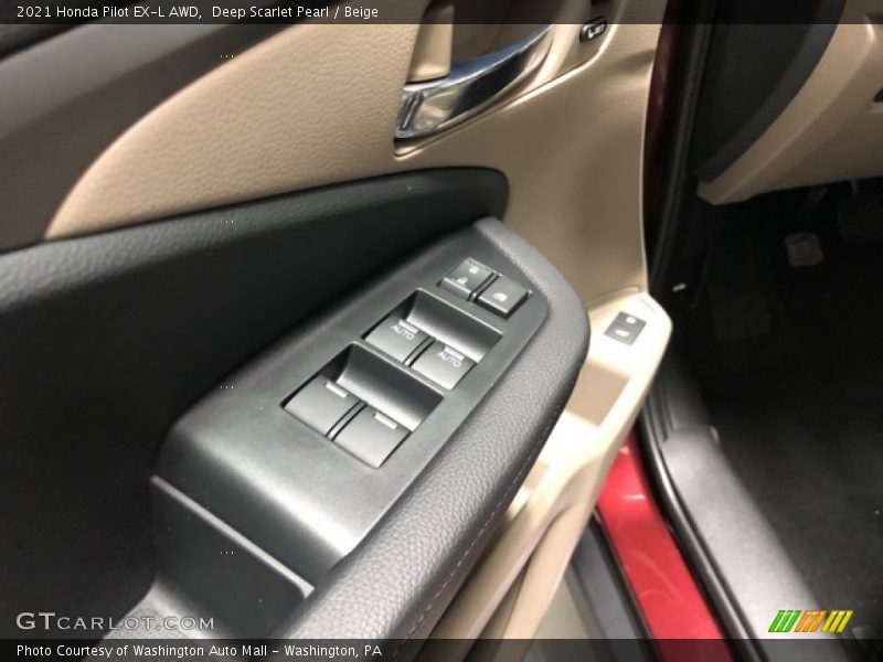 Deep Scarlet Pearl / Beige 2021 Honda Pilot EX-L AWD