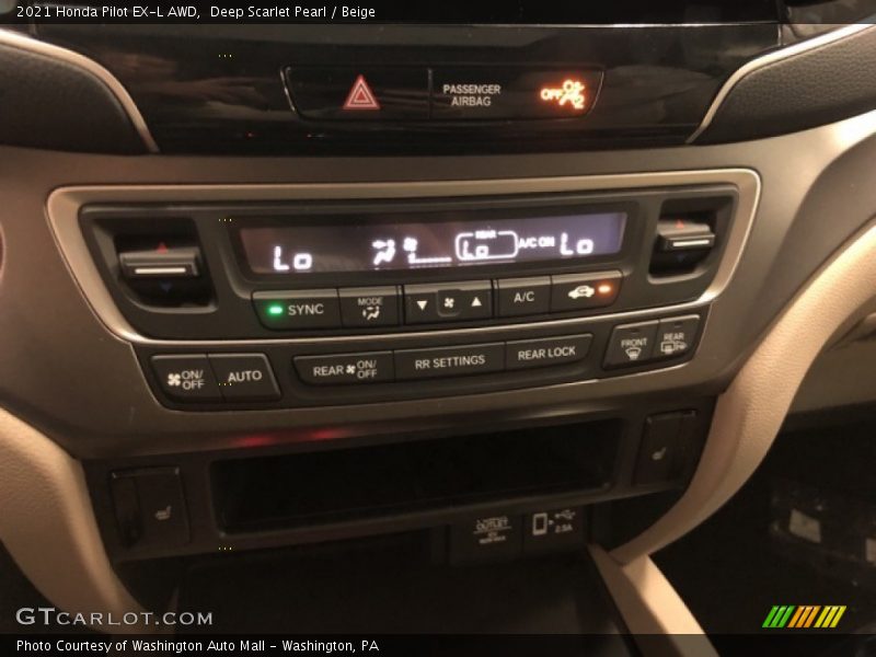 Deep Scarlet Pearl / Beige 2021 Honda Pilot EX-L AWD