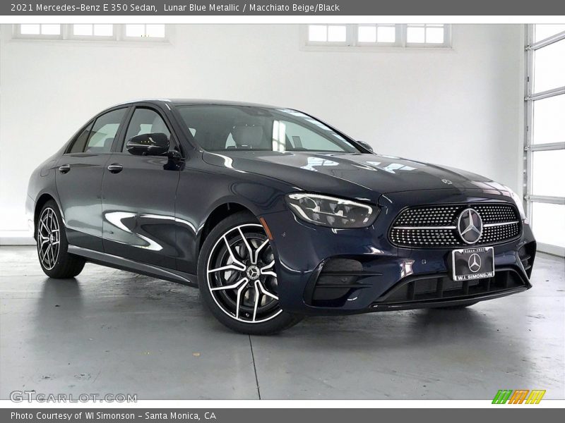 Lunar Blue Metallic / Macchiato Beige/Black 2021 Mercedes-Benz E 350 Sedan